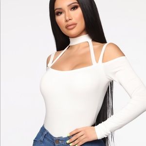 White Choker Bodysuit.